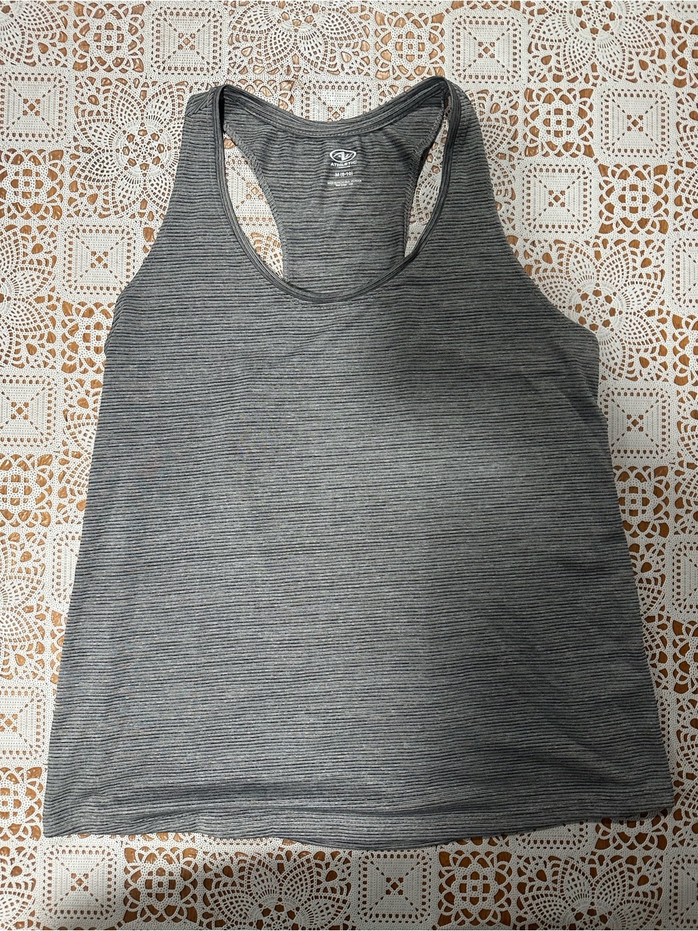 Athletic Works Medium Gray Space Dye Racerback Workout Tank Top